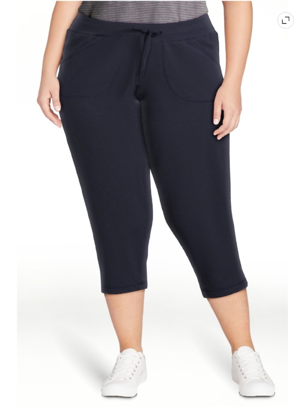 Athletic Works Women’s Dark Navy 22” Inseam Knit Capris Size XL NWT